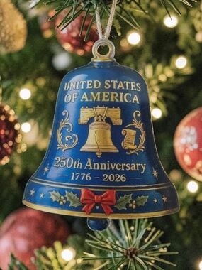 United States of America 250th Anniversary Blue Bell Ornament